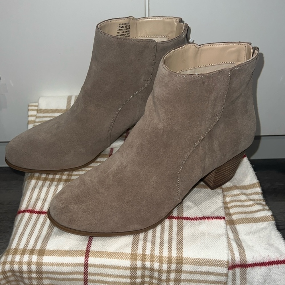 Sole Society River Ankle Bootie Brown Leather Block Heels, size 10-NWT - Picture 3 of 8